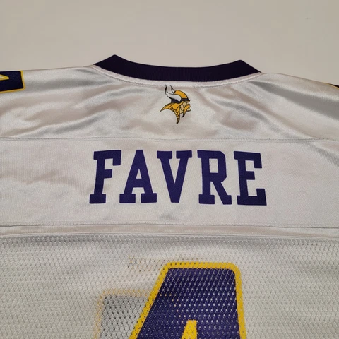 VTG Reebok Minnesota Vikings #4 FAVRE Jersey Size 2XL White Non Stitched Cover