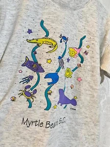 Vintage 90s Myrtle Beach South Carolina Souvenir Kids T Shirt Size Small - Picture 1 of 6