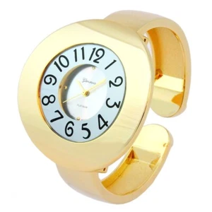 Reloj brazalete para mujer con correa de metal dorado 44 mm con estuche de anillo grande - Imagen 1 de 6