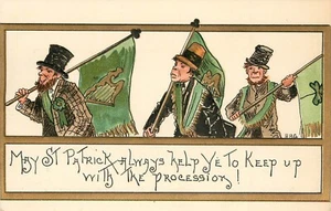 Postal 2230. A/S HBG, desfile del día de San Patricio procesión irlandesa borracha - Imagen 1 de 2