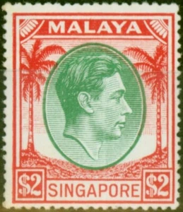 Singapore 1951 $2 Green & Scarlet SG29 V.F MNH - Picture 1 of 1