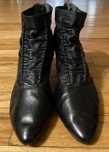 Adrianna Papell Size 8 M NIKKI Black Leather Ankle Boots Womens Shoes - Bild 1 von 7