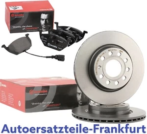 BREMBO Bremsscheiben + Beläge AUDI A3 VW GOLF 5 6 SEAT TOLEDO LEON + SKODA VORNE - Picture 1 of 4