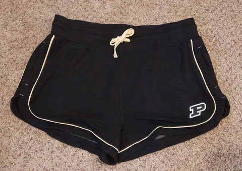 Purdue Women's Size XL Athletic Shorts Stadium Black Gold Pockets Drawstring Cover