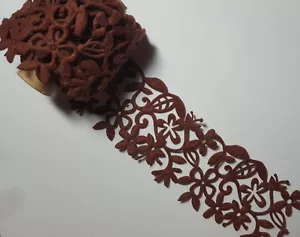 1M Felt Brown Ribbon Flowers, Daisies, Leaves for Scrapbooking & Card Making - Picture 1 of 1