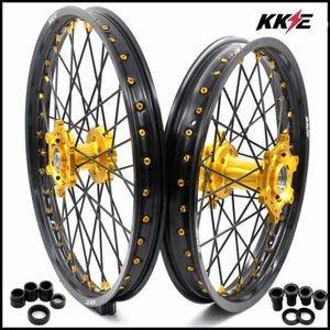 KKE 21/19'' MX Wheels Rims For SUZUKI RM125 RM250 1996-2007 Motorcycle Gold Hubs - Bild 1 von 12