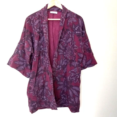 Cárdigan kimono floral polar frente abierto BRYN WALKER para mujer boho todos los días S Foto 1 de 4