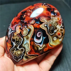 TOP 323.7G Natural Polished Silk Banded Lace Agate Crystal Madagascar  R1931 - Picture 1 of 15