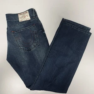 True Religion Ricky Relaxed Straight Jeans Herren 33x34 Dark Indigo Red Stitching - Bild 1 von 12