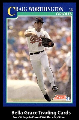 1991 Score Craig Worthington #503 Baltimore Orioles MLB Baseball  - Image 1 of 2