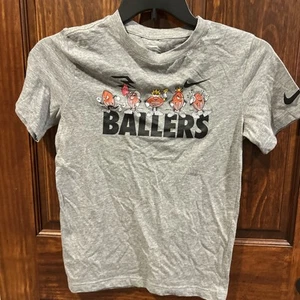 Nike 3 Brand Ballers T-Shirt Youth Boy Large  Graphic Print Football Gray - Picture 1 of 8