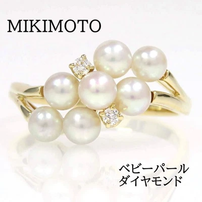 Anillo de perlas MIKIMOTO: perlas bebé 3,3-3,5 mm oro amarillo 18 quilates talla 11,5 Foto 1 de 4