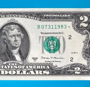 July 31, 1983 (B 07311983 *) BIRTHDAY $2 Two Dollar Bill *UNC* - Picture 1 of 4