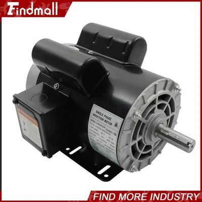 5HP Electric Motor 3450 RPM Single Phase 208V-230V 5/8" Shaft 56 Frame CW/CCW - Image 1 of 4
