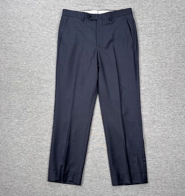 Pantalones Santorelli Ing Loro Piana Para Hombres 32x27 Azul Marino Super 110s Vestido de Lana Italia Foto 1 de 4
