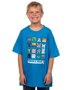 Minecraft Video Game T-Shirt Boys' Creeper Blaze Bee Llama Character Tee (M) - Picture 1 of 4
