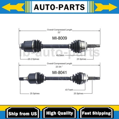 适用于三菱 Expo 2X TrakMotive 左前右 CV 轴轴 — 第 1/4 张图片
