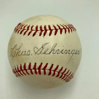Charlie Gehringer Signed Vintage Official American League Baseball PSA DNA COA - Image 1 of 3