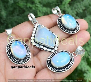 BULK SALE !!! Opalite Gemstone Pendants Wholesale Lot 925 Silver Plated Jewelry - Picture 1 of 8
