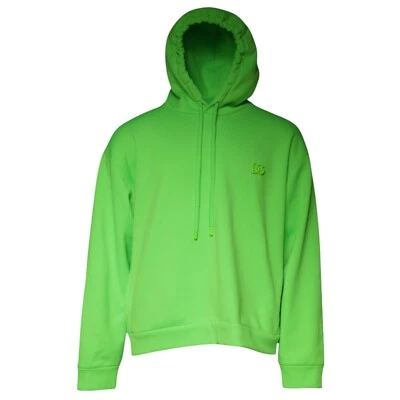 DOLCE & GABBANA Sweater Green Logo Hooded Pullover Men Sweatshirt IT56/US46/XXL - Image 1 of 4