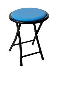 Sgabello Pieghevole da Campeggio Slim Ø30x45 h cm in metallo e pvc colore blu - Foto 1 di 1