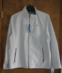 New Nautica Men's Lightweight Windbreaker Full Zip Jacket in Cloud Grey Size L - Picture 1 of 1
