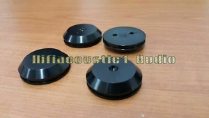 4x HiFi 33*8mm Speaker Isolator Spike pad stand base Aluminum black  - Picture 1 of 2
