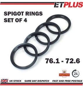 Spigot Rings 76.1 - 72.6 Wheel Hub Centre Rings - Picture 1 of 3
