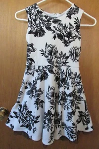 BCX Girl's Black & White Dress w/tulle at bottom, lined Size 14, sleeveless - Picture 1 of 5