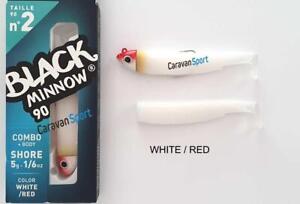 Fiiish Noir Minnow Combo 90 N 2 Blanc Red 5 Gr Silicone Leurre Spinning