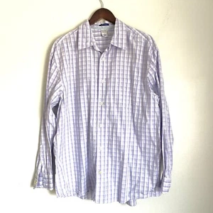 OLD NAVY Mens Large Purple Plaid Ragular Fit Long Sleeve Button Up Shirt QQ1 - Picture 1 of 3