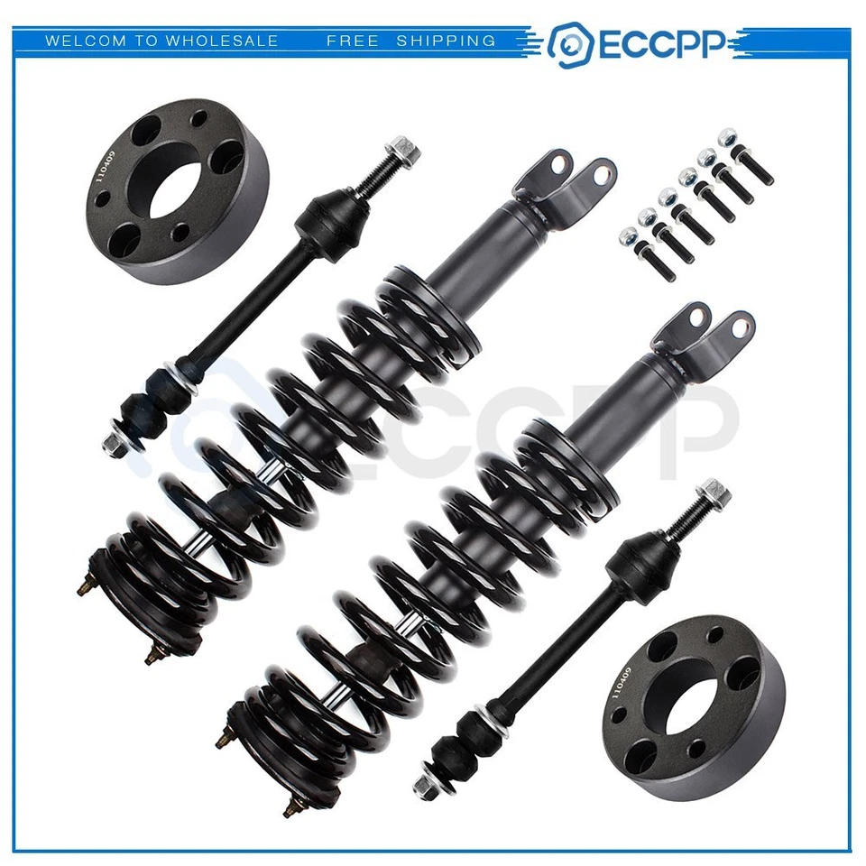 2 Sway Bar 2 Complete Strut & Spring 2 2" Leveling Lift Kit for Dodge Ram 1500 - Imagem 1 de 4