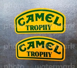 2x CAMEL Trophy Green/ Yel Stickers Vinyl Decal Enduro MX Rallye 4x4 Defender - Picture 1 of 2