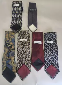 Lot of 6 Vintage Dress Suite Ties Louis Roth Fratelli Daniel Craig Nina Ricci - Picture 1 of 8
