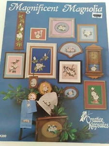 Magnífico folleto/folleto PATRÓN de flor de magnolia punto de cruz - Imagen 1 de 1