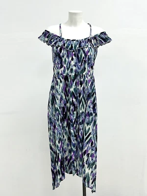 Vestido Midi Ex Roman LINDO Ombro Frio Estampado Tamanho 10 12 14 16 18 20 RRP £ 40 - Imagem 1 de 4