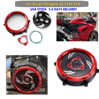 CNC Racing Clear Clutch Cover & Spring Retainer For Ducati Panigale V2 1199 959 - Image 1 of 4