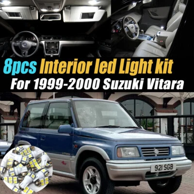 Kit de bombillas LED interiores de coche súper blancas de 8 piezas para Suzuki Vitara 1999-2000 Foto 1 de 4