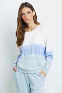 ANTHROPOLOGIE $248 Rails Theo Sweatshirt Ocean Tie Dye Sweater Top Size XS