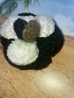 CHANEL Camelia brooch 16B Shearling Black Brown White Made in Germany