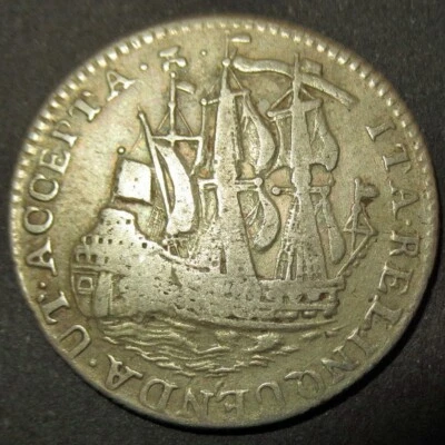Certificate of Authenticity Silver 1763 Colonial New York Ship Shilling Zeeland - Image 1 of 4