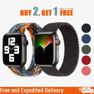 Braided Solo Loop Nylon Strap For Apple Watch Series 7 6 SE 5 38/42/41/45mm Band - Picture 1 of 42