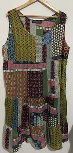 Gracila Women's 4XL Multi-Pattern Sleeveless Tiered Patchwork Prairie Maxi Dress - Photo 1/9