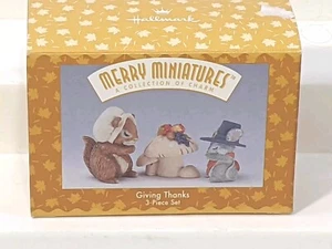 Hallmark Merry Miniatures Giving Thanks Chipmunk Mouse Thanksgiving 1996 NIB - Picture 1 of 13