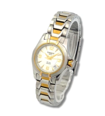 Tissot PR 100 P630/730 White Dial Silver Gold Combi Watch Women 29mm Japan BNB - image 1 of 4