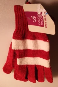 BOBBIE BROOKS 1 PAR GUANTES DE PUNTO PARA DAMAS ROJO CON RAYAS BLANCAS TALLA A-4 - Imagen 1 de 3