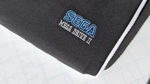 Sega Mega Drive MK2 - osłona przeciwpyłowa - grafit szary bawełniany płótno - haftowany - Zdjęcie 1 z 5
