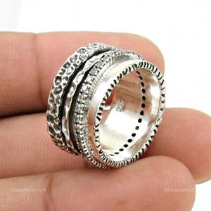 Zircone Cubico Pietra Argento Massiccio Promessa Figlia Fascia Lunetta Anello - Foto 1 di 6