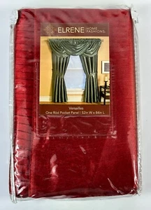 Elrene Home Fashions Versailles One Rod Pocket Window Curtain 52"Wx84"L Rouge - Picture 1 of 4