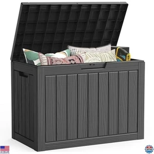 Scatola Portaoggetti da Esterno, 50 Galloni Impermeabile Resina Deck Box, Contenitore per - Foto 1 di 7